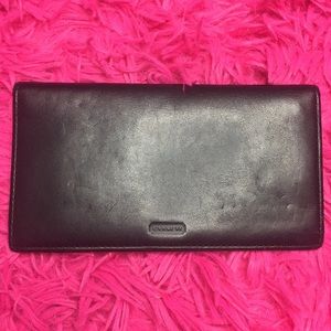 Coach black checkbook insert